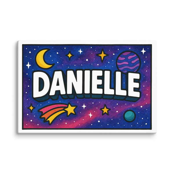 Custom Danielle wall art with Space explorers illustration