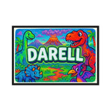 Darell Name Art - Dinosaur Adventure personalized wall print for kids