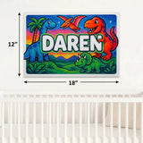 Daren Name Art - Dinosaur Adventure personalized wall print for kids