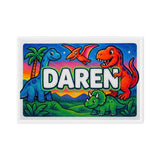 Daren Name Art - Dinosaur Adventure personalized wall print for kids