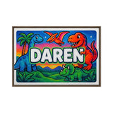 Daren Name Art - Dinosaur Adventure personalized wall print for kids
