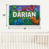 Darian Name Art - Dinosaur Adventure personalized wall print for kids