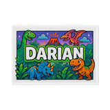 Darian Name Art - Dinosaur Adventure personalized wall print for kids