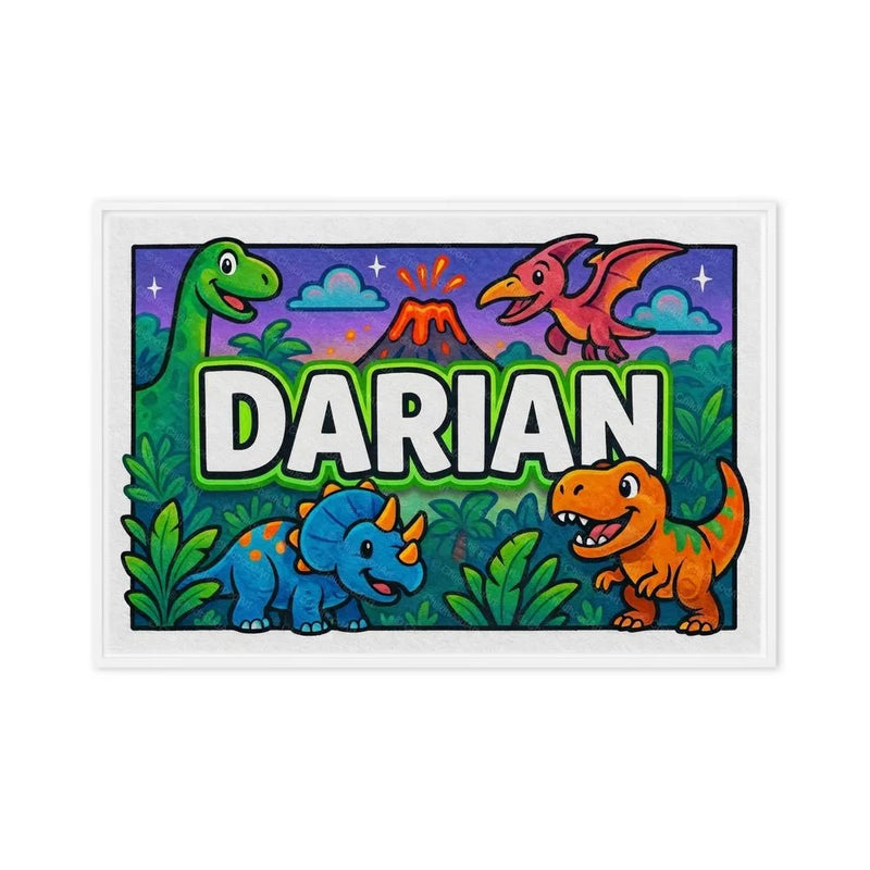 Darian Name Art - Dinosaur Adventure personalized wall print for kids