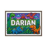 Darian Name Art - Dinosaur Adventure personalized wall print for kids