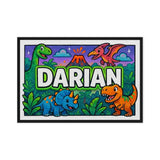 Darian Name Art - Dinosaur Adventure personalized wall print for kids