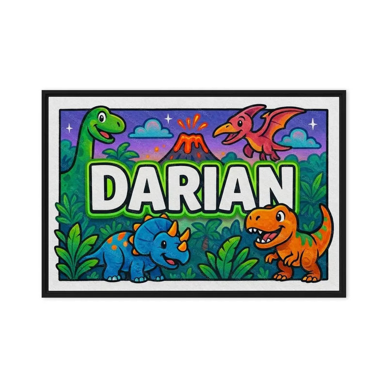 Darian Name Art - Dinosaur Adventure personalized wall print for kids