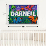 Darnell Name Art - Dinosaur Adventure personalized wall print for kids
