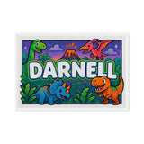 Darnell Name Art - Dinosaur Adventure personalized wall print for kids