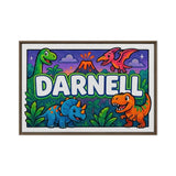 Darnell Name Art - Dinosaur Adventure personalized wall print for kids