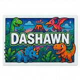 Dashawn Name Art - Dinosaur Adventure personalized wall print for kids