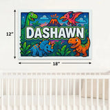Dashawn Name Art - Dinosaur Adventure personalized wall print for kids