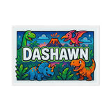 Dashawn Name Art - Dinosaur Adventure personalized wall print for kids