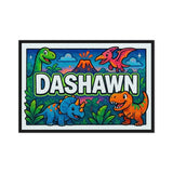 Dashawn Name Art - Dinosaur Adventure personalized wall print for kids
