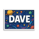 Dave Name Art - Space Explorers personalized wall print for kids