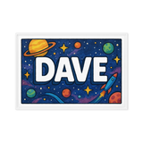 Dave Name Art - Space Explorers personalized wall print for kids