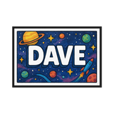 Dave Name Art - Space Explorers personalized wall print for kids