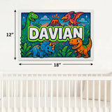 Davian Name Art - Dinosaur Adventure personalized wall print for kids