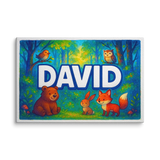 David Name Art - Forest Friends personalized wall print for kids