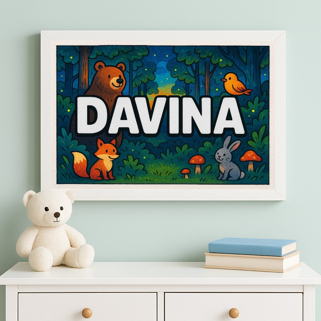 Personalized name art for Davina
