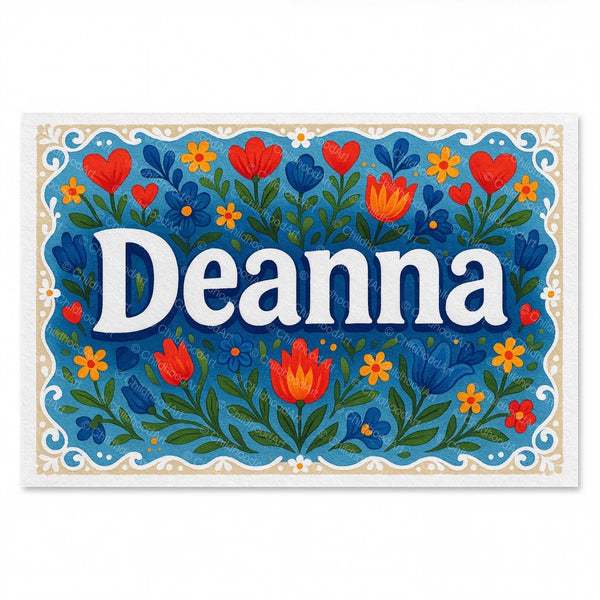 Deanna Floral Farmhouse Name Art