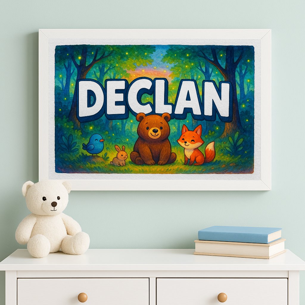Personalized name art for Declan