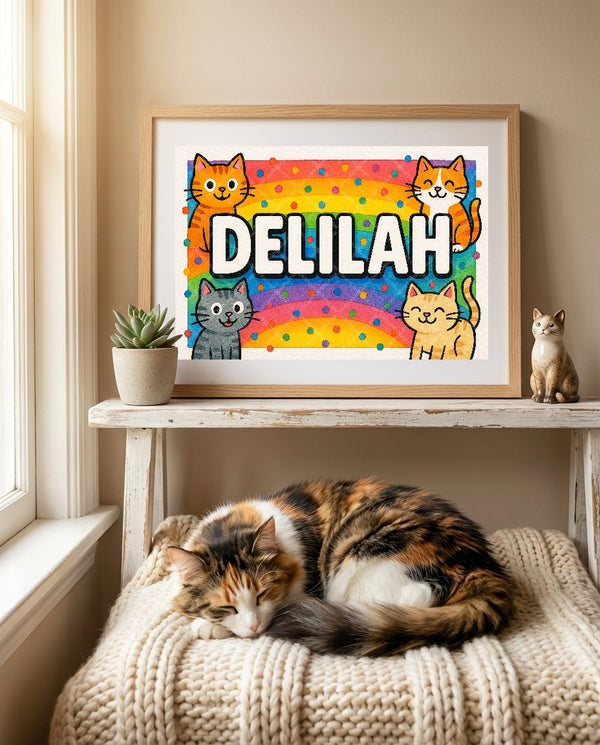 Delilah Colorful Cats Art