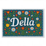 Della Name Art - Floral Farmhouse personalized wall print for kids