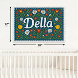 Della Name Art - Floral Farmhouse personalized wall print for kids