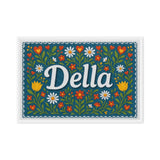 Della Name Art - Floral Farmhouse personalized wall print for kids