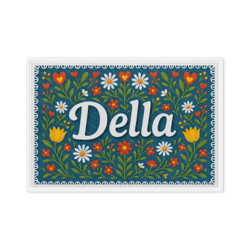 Della Name Art - Floral Farmhouse personalized wall print for kids