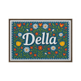 Della Name Art - Floral Farmhouse personalized wall print for kids