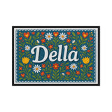 Della Name Art - Floral Farmhouse personalized wall print for kids