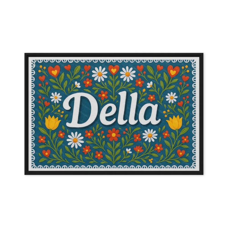 Della Name Art - Floral Farmhouse personalized wall print for kids