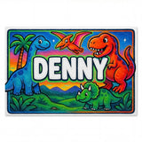 Denny Name Art - Dinosaur Adventure personalized wall print for kids