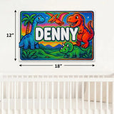 Denny Name Art - Dinosaur Adventure personalized wall print for kids