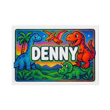 Denny Name Art - Dinosaur Adventure personalized wall print for kids