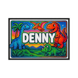 Denny Name Art - Dinosaur Adventure personalized wall print for kids
