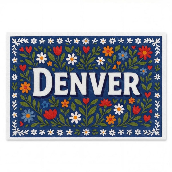 Denver Name Art - Floral Farmhouse Personalized Wall Art