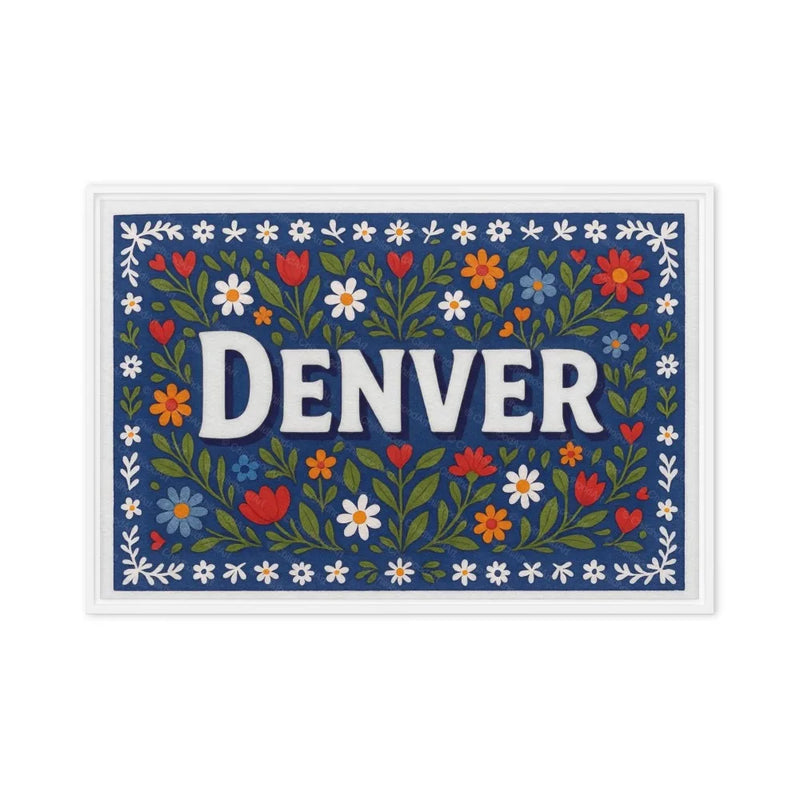 Denver Name Art - Floral Farmhouse personalized wall print for kids