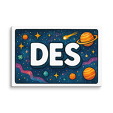 Des Name Art - Space Explorers personalized wall print for kids