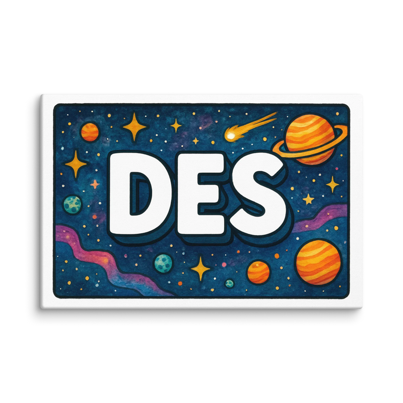Des Name Art - Space Explorers personalized wall print for kids