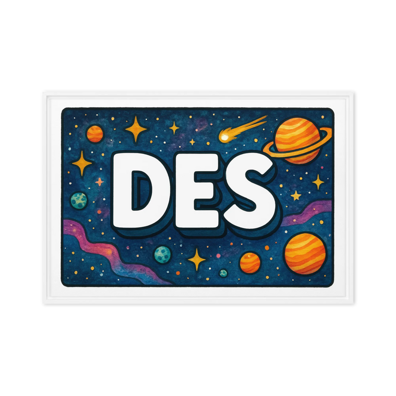 Des Name Art - Space Explorers personalized wall print for kids