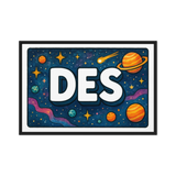 Des Name Art - Space Explorers personalized wall print for kids