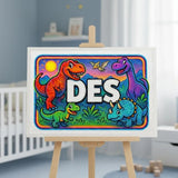 Des Name Art - Dinosaur Adventure personalized wall print for kids