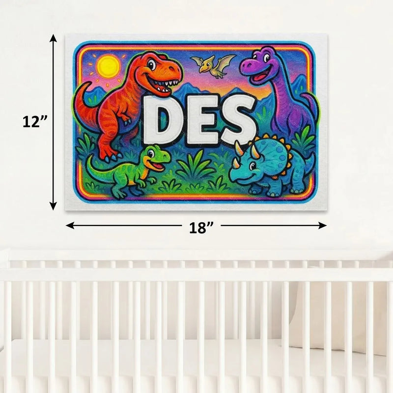 Des Name Art - Dinosaur Adventure personalized wall print for kids