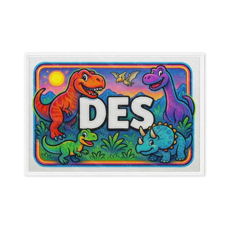 Des Name Art - Dinosaur Adventure personalized wall print for kids