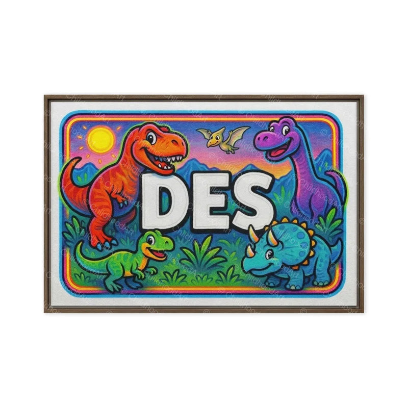 Des Name Art - Dinosaur Adventure personalized wall print for kids