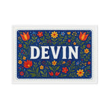 Devin Name Art - Floral Farmhouse personalized wall print for kids