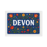 Devon Name Art - Floral Farmhouse personalized wall print for kids